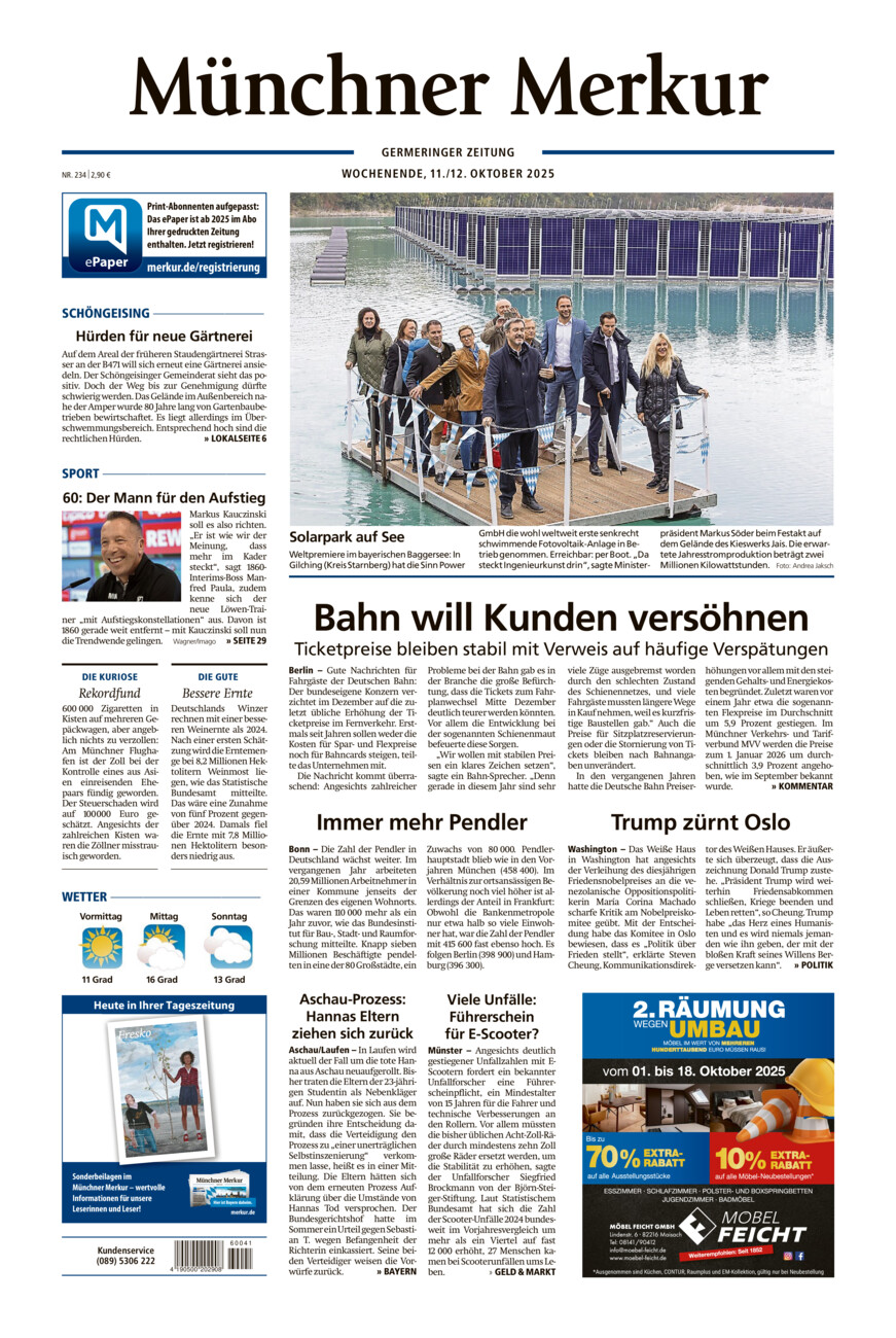Germeringer Zeitung vom Samstag, 11.10.2025