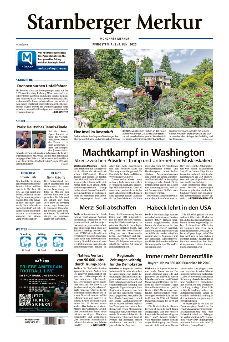 Starnberger Merkur vom Samstag, 07.06.2025