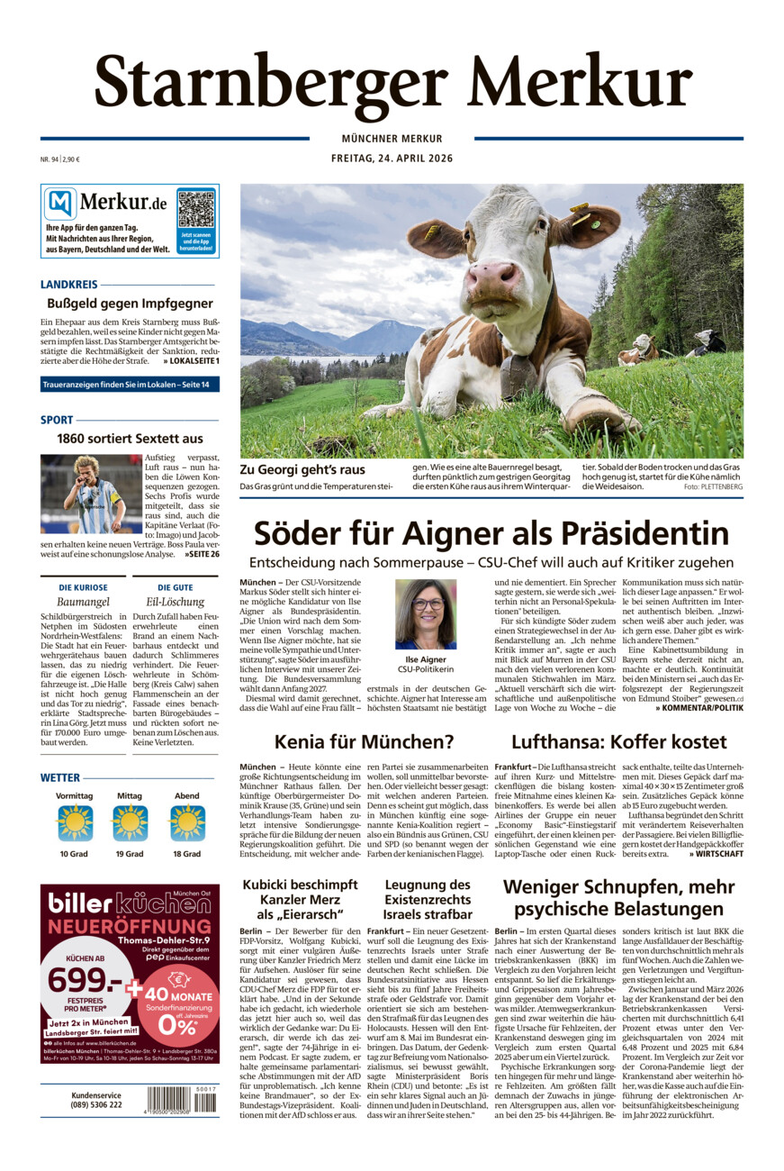 Starnberger Merkur vom Freitag, 24.04.2026
