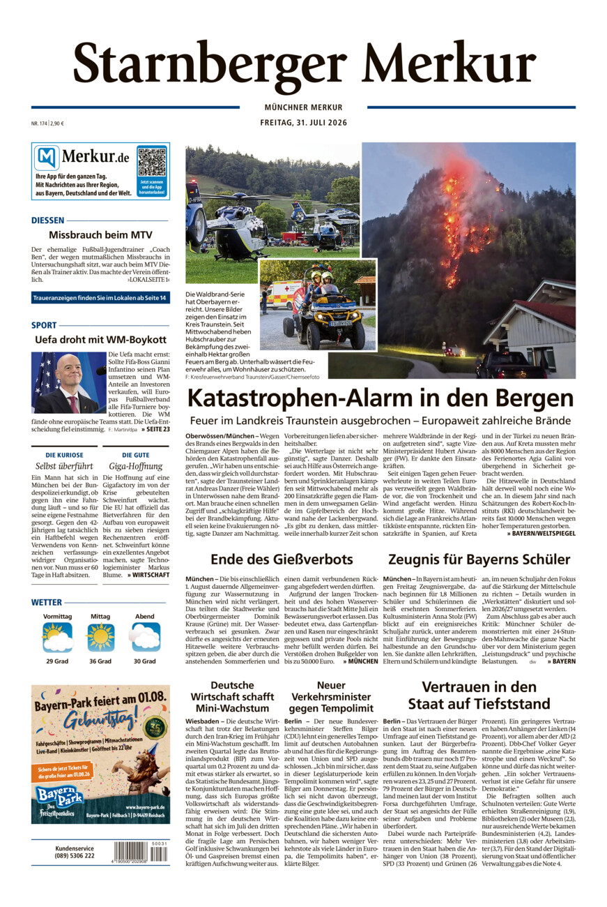 Starnberger Merkur vom Freitag, 31.07.2026