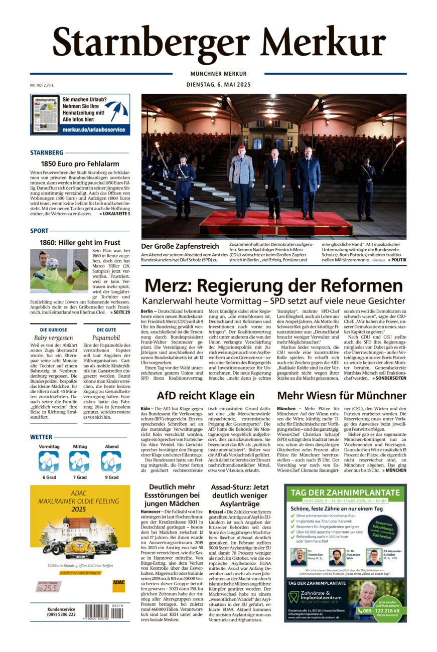 Starnberger Merkur vom Dienstag, 06.05.2025