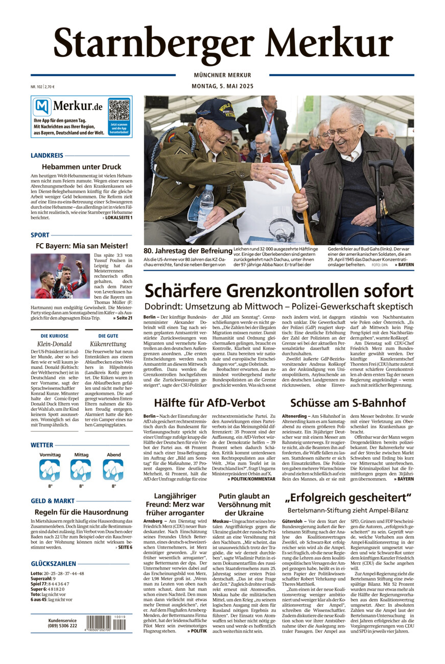 Starnberger Merkur vom Montag, 05.05.2025