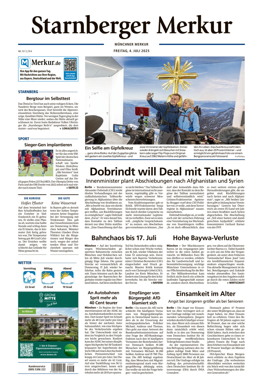 Starnberger Merkur vom Freitag, 04.07.2025