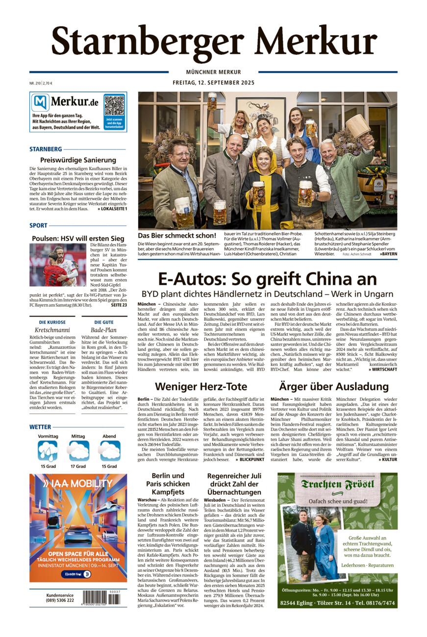 Starnberger Merkur vom Freitag, 12.09.2025