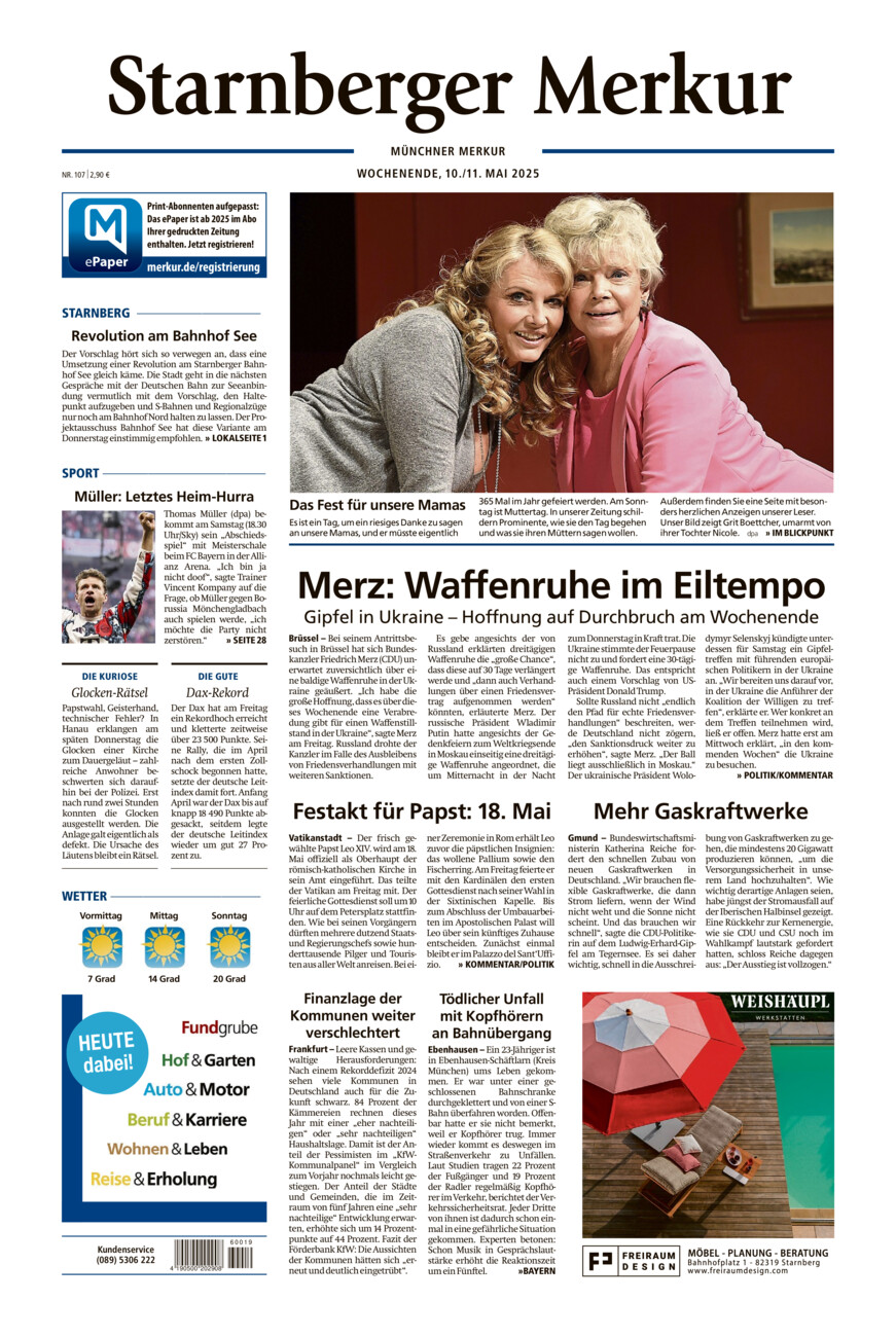 Starnberger Merkur vom Samstag, 10.05.2025