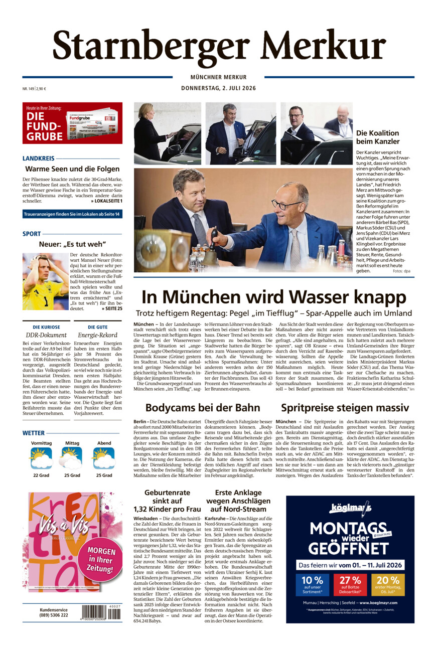 Starnberger Merkur vom Donnerstag, 02.07.2026