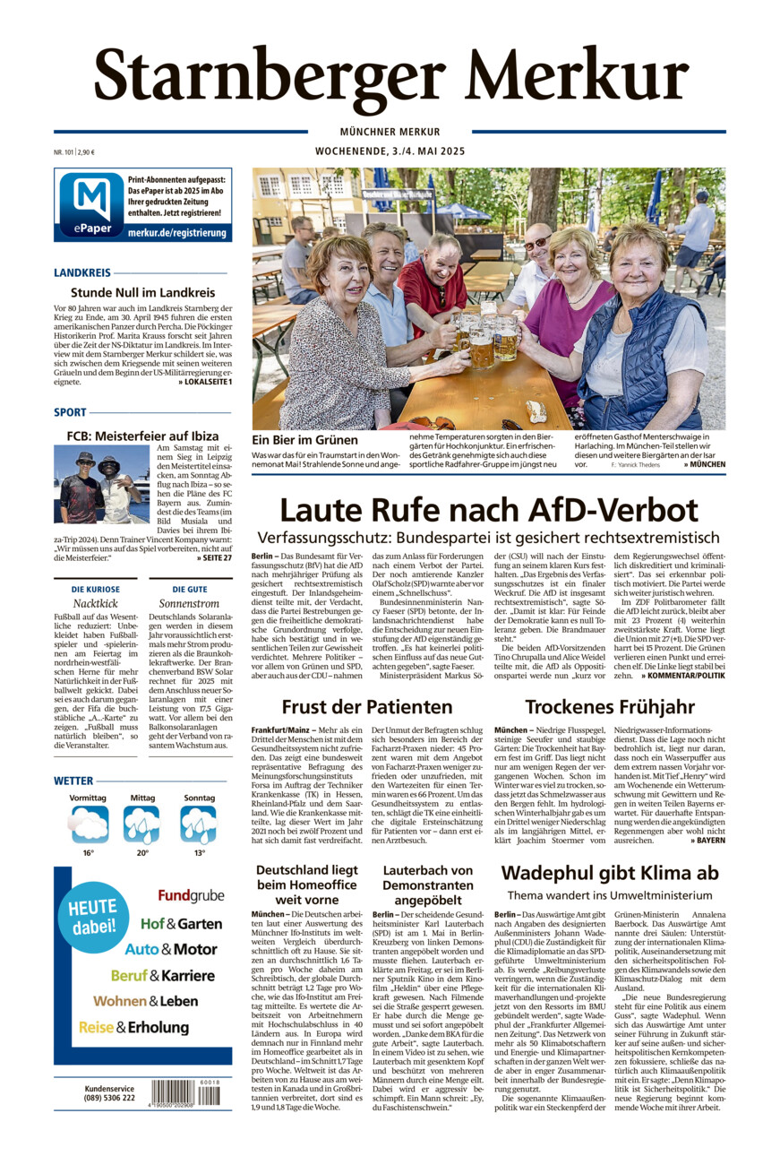 Starnberger Merkur vom Samstag, 03.05.2025