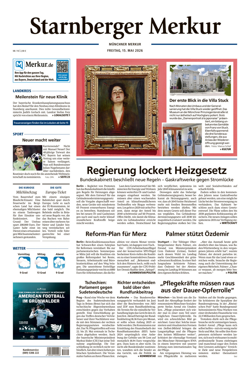 Starnberger Merkur vom Freitag, 15.05.2026