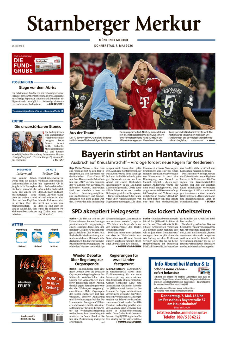 Starnberger Merkur vom Donnerstag, 07.05.2026