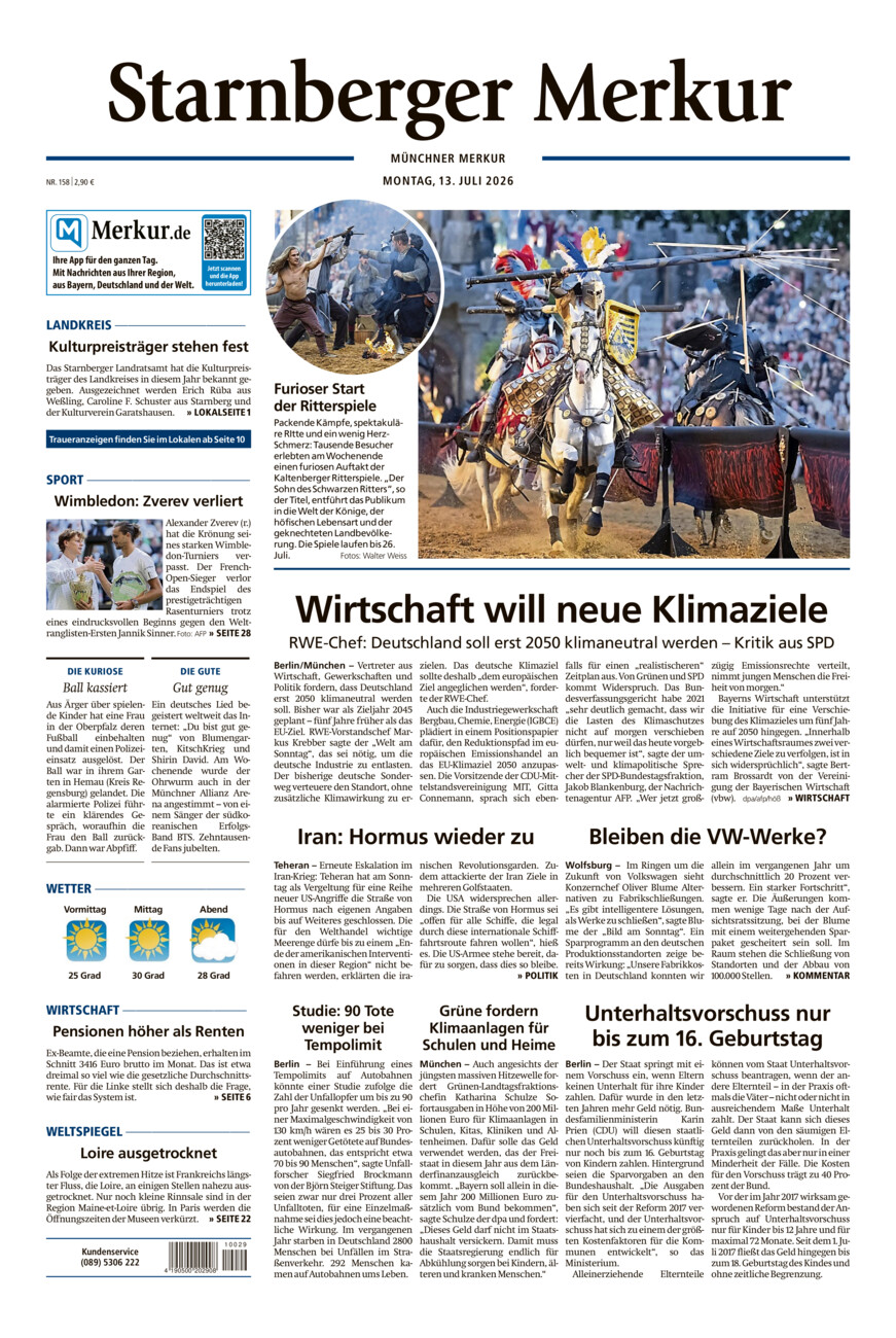 Starnberger Merkur vom Montag, 13.07.2026