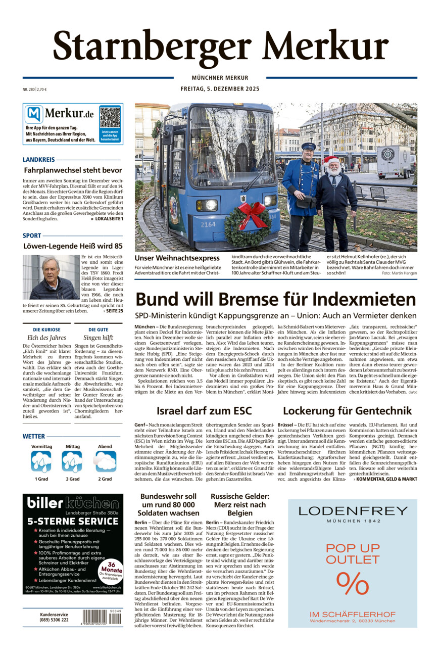 Starnberger Merkur vom Freitag, 05.12.2025