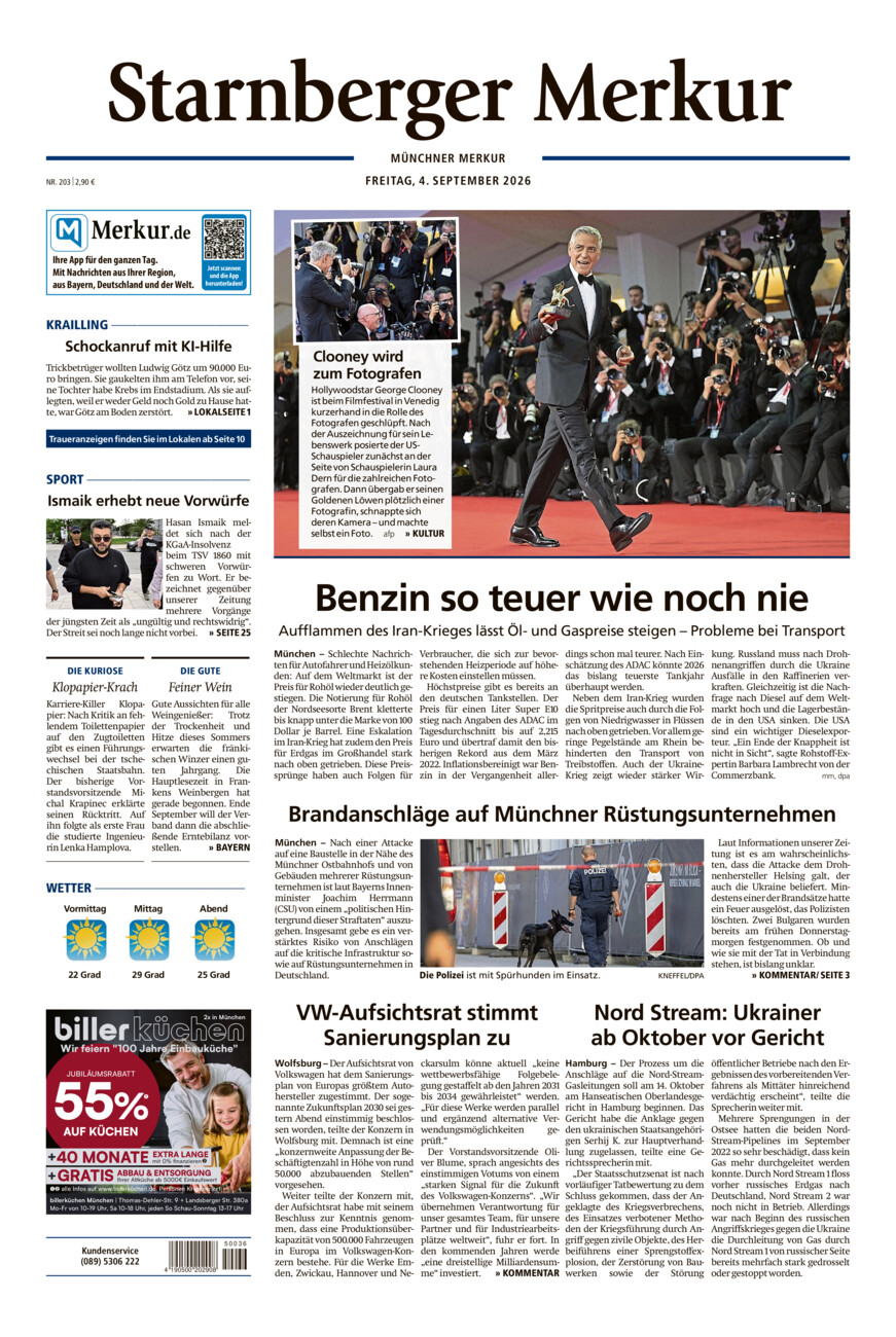 Starnberger Merkur vom Freitag, 04.09.2026