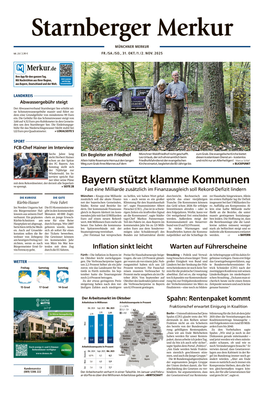 Starnberger Merkur vom Freitag, 31.10.2025