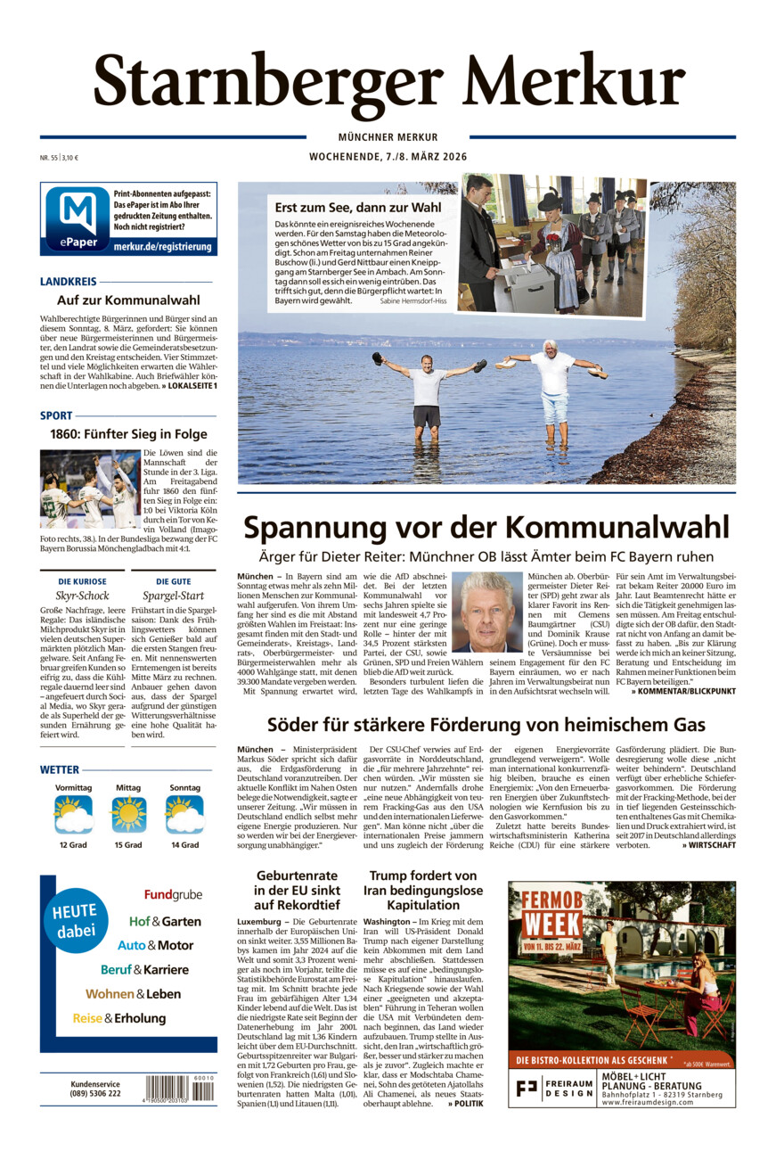 Starnberger Merkur vom Samstag, 07.03.2026