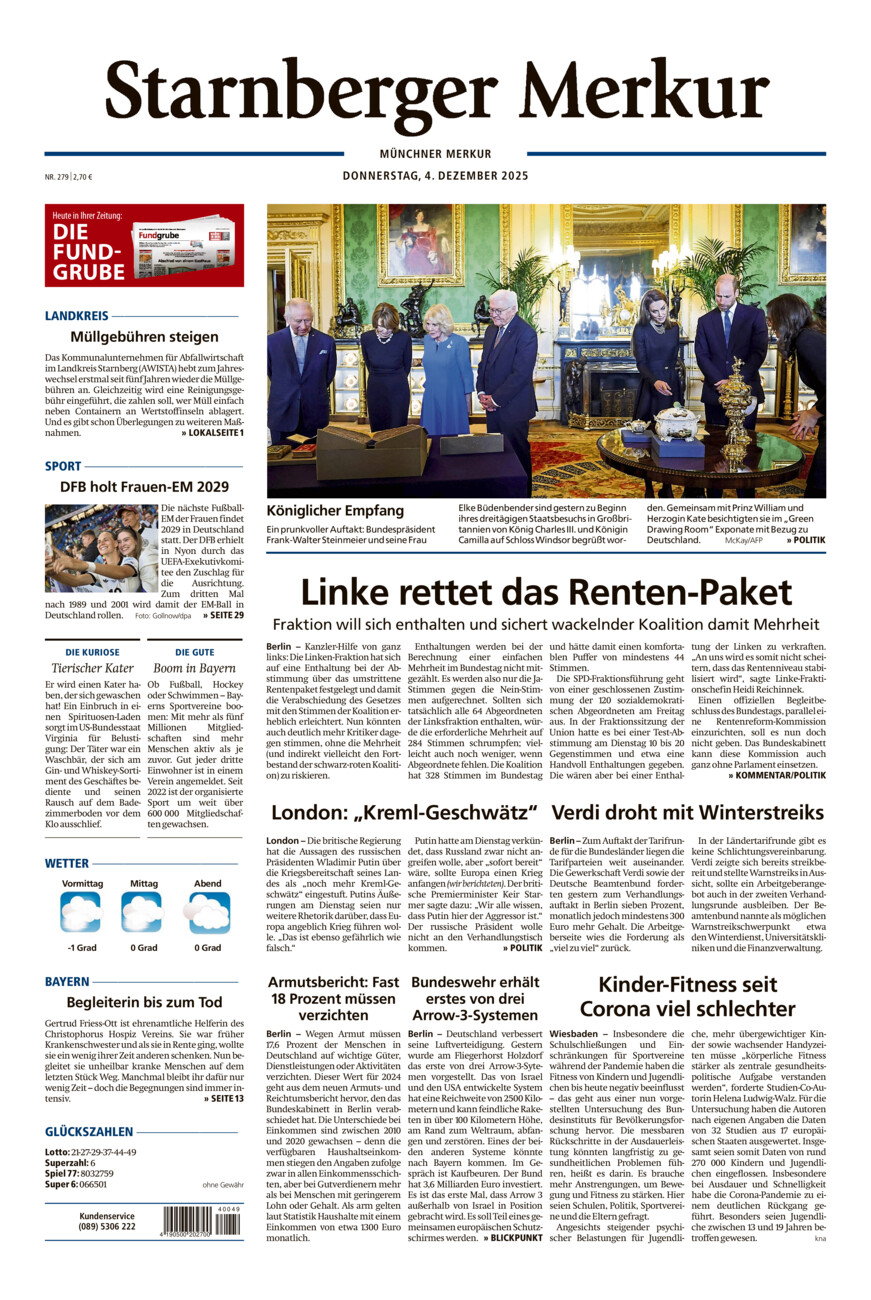 Starnberger Merkur vom Donnerstag, 04.12.2025