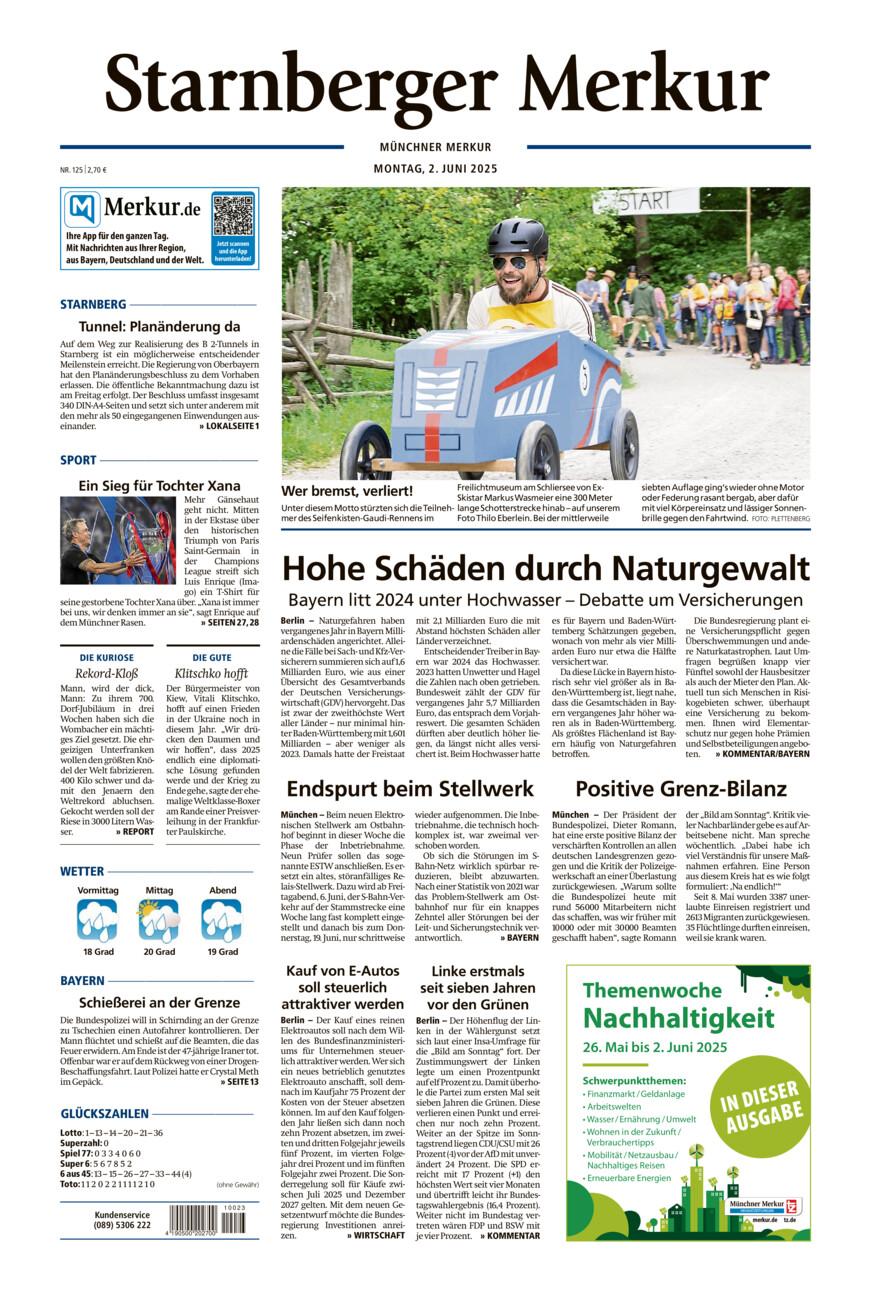 Starnberger Merkur vom Montag, 02.06.2025