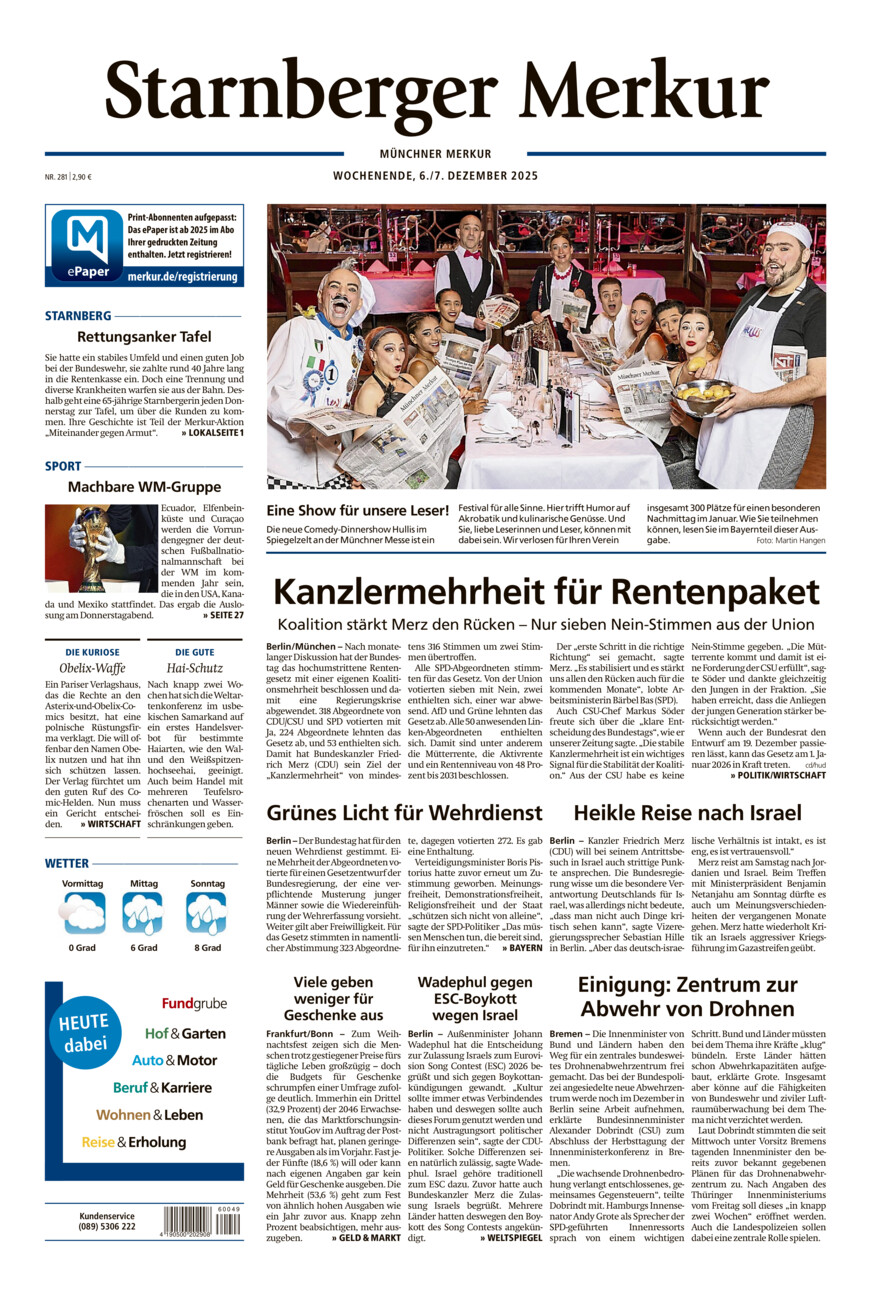 Starnberger Merkur vom Samstag, 06.12.2025
