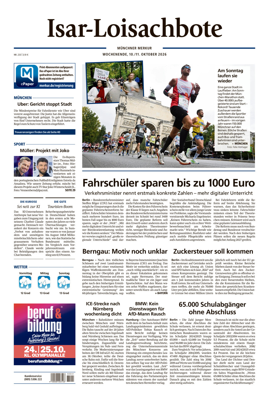 Isar-Loisachbote vom Samstag, 10.10.2026