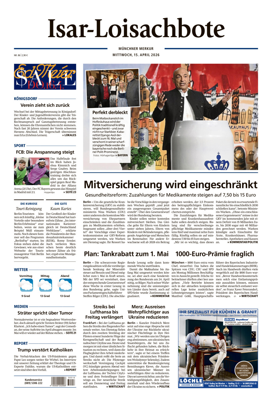 Isar-Loisachbote vom Mittwoch, 15.04.2026