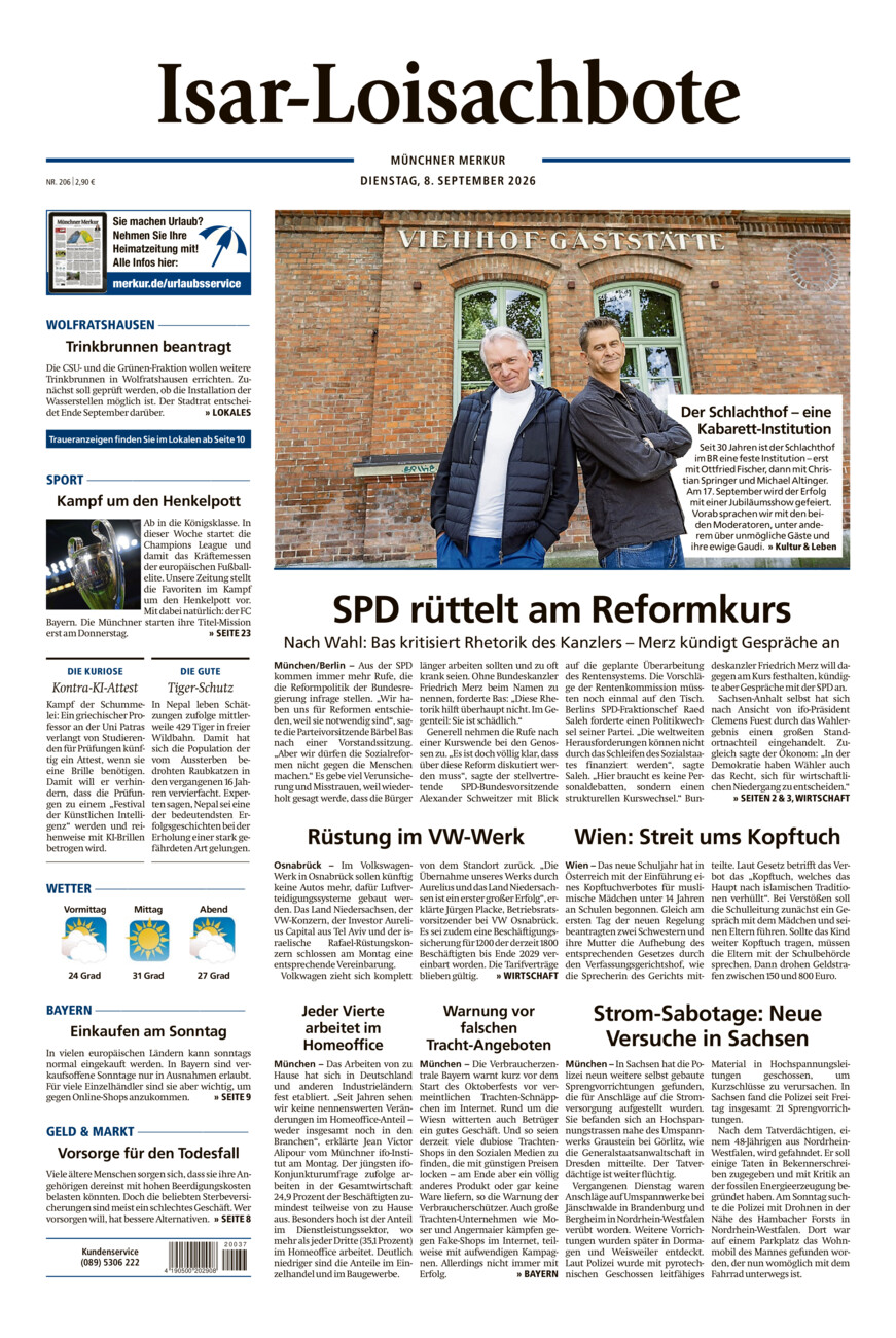 Isar-Loisachbote vom Dienstag, 08.09.2026