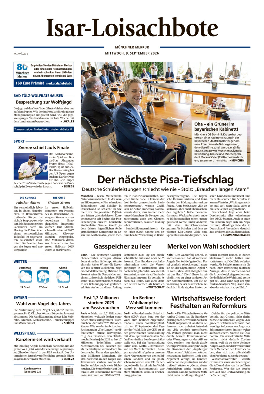 Isar-Loisachbote vom Mittwoch, 09.09.2026
