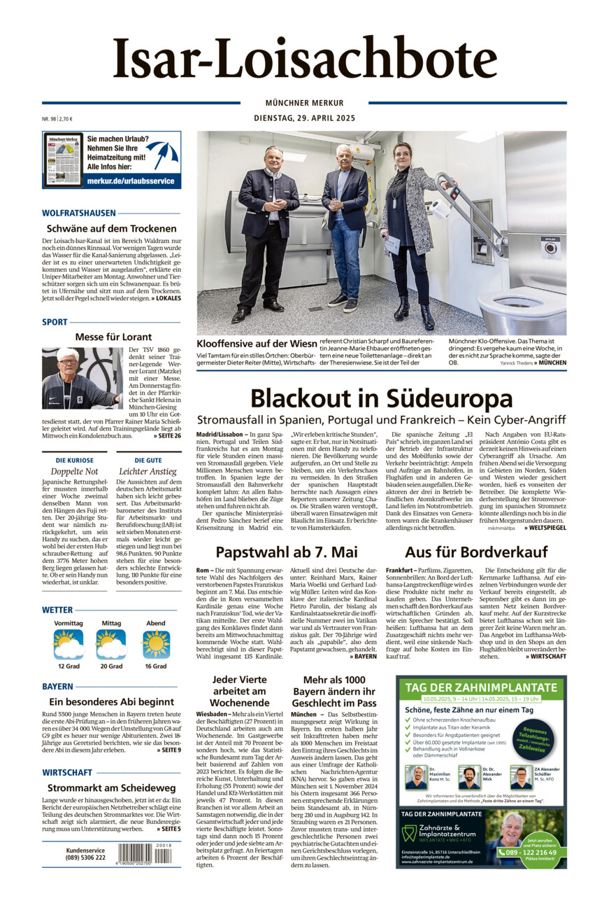 Isar-Loisachbote vom Dienstag, 29.04.2025
