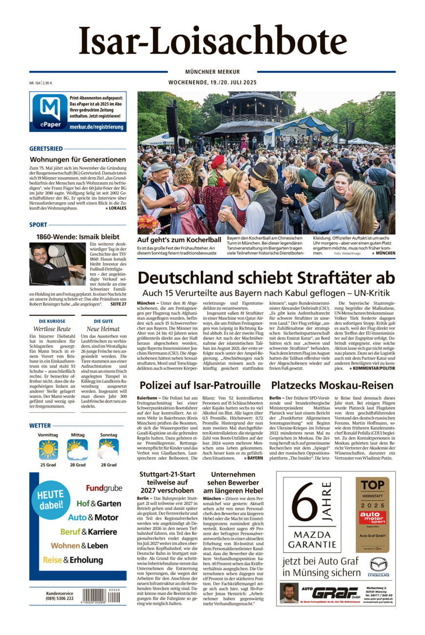 Isar-Loisachbote vom Samstag, 19.07.2025