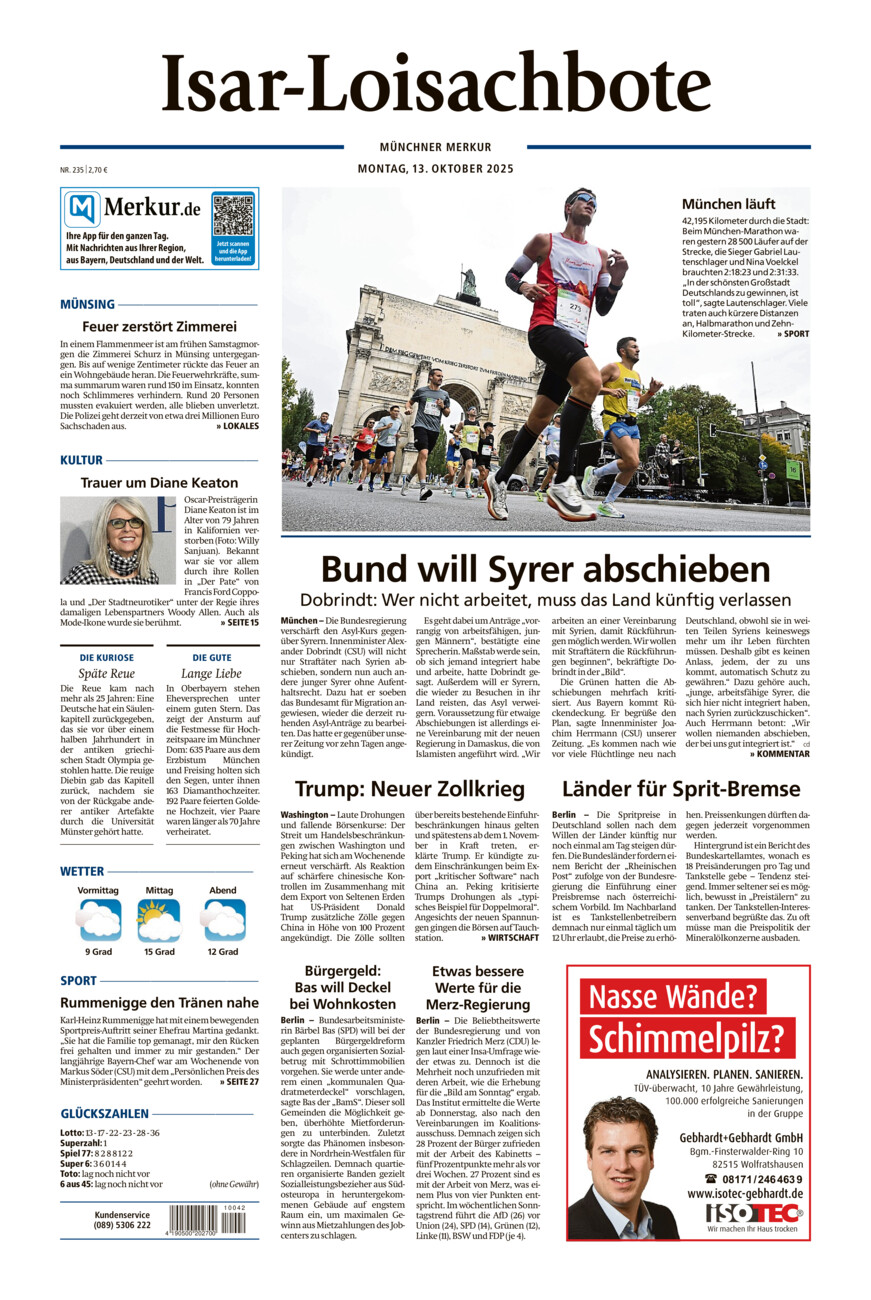 Isar-Loisachbote vom Montag, 13.10.2025
