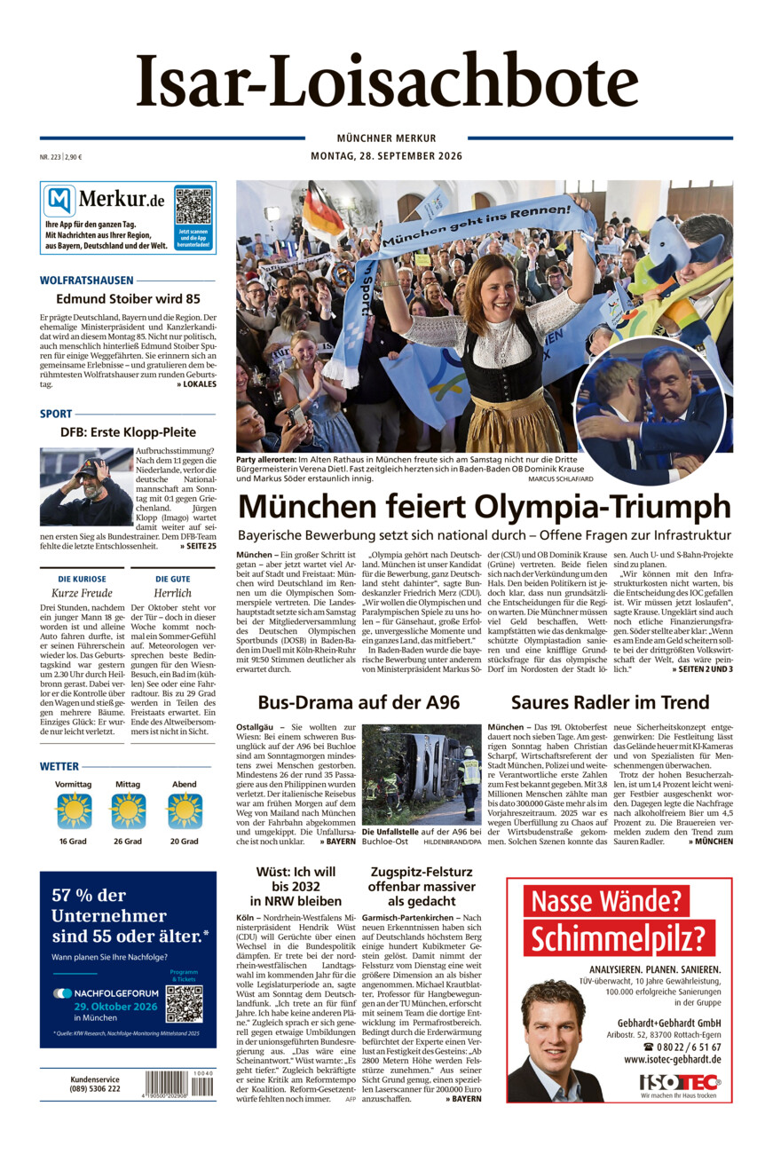 Isar-Loisachbote vom Montag, 28.09.2026