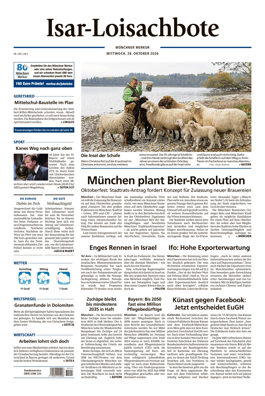 Isar-Loisachbote vom Mittwoch, 28.10.2026