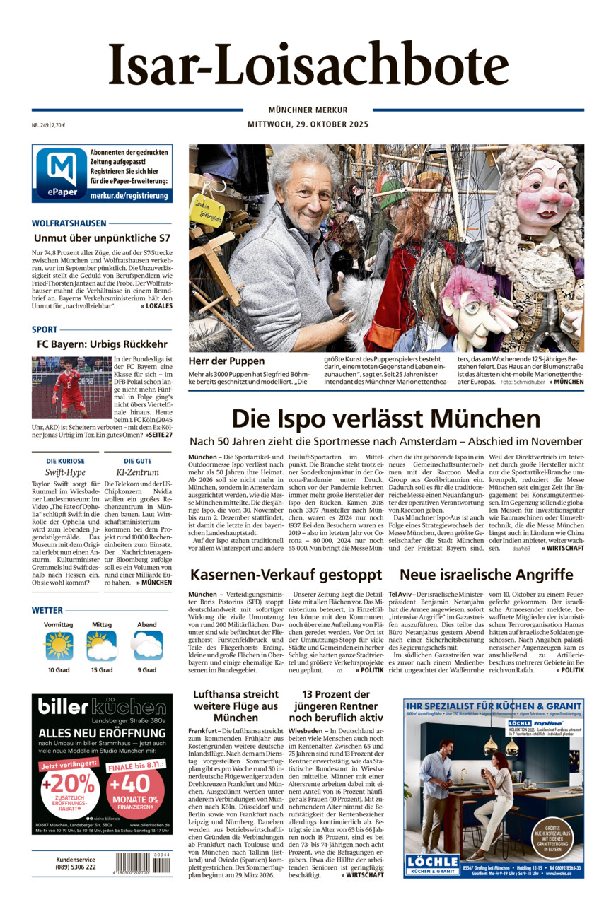 Isar-Loisachbote vom Mittwoch, 29.10.2025