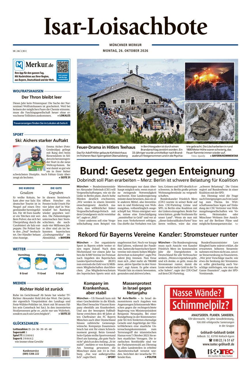 Isar-Loisachbote vom Montag, 26.10.2026