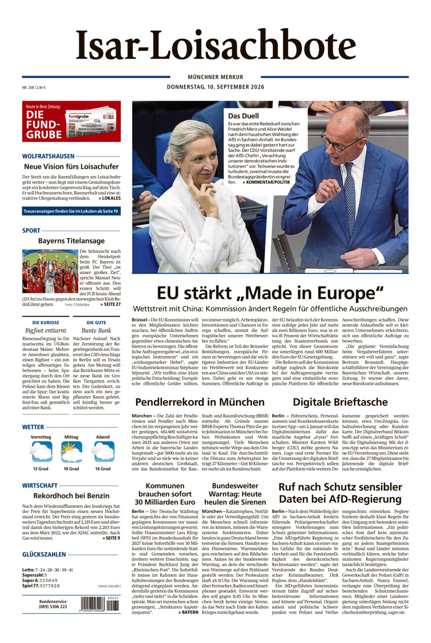 Isar-Loisachbote vom Donnerstag, 10.09.2026