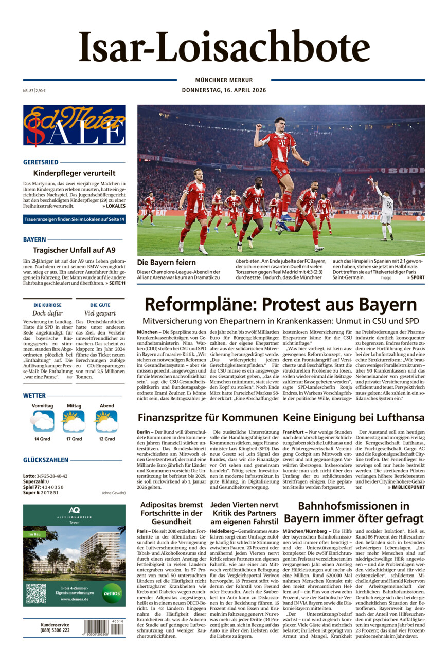 Isar-Loisachbote vom Donnerstag, 16.04.2026