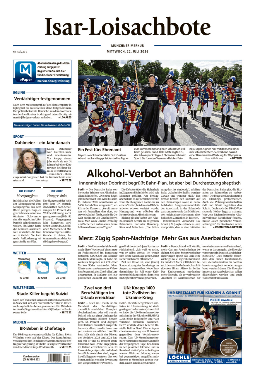 Isar-Loisachbote vom Mittwoch, 22.07.2026