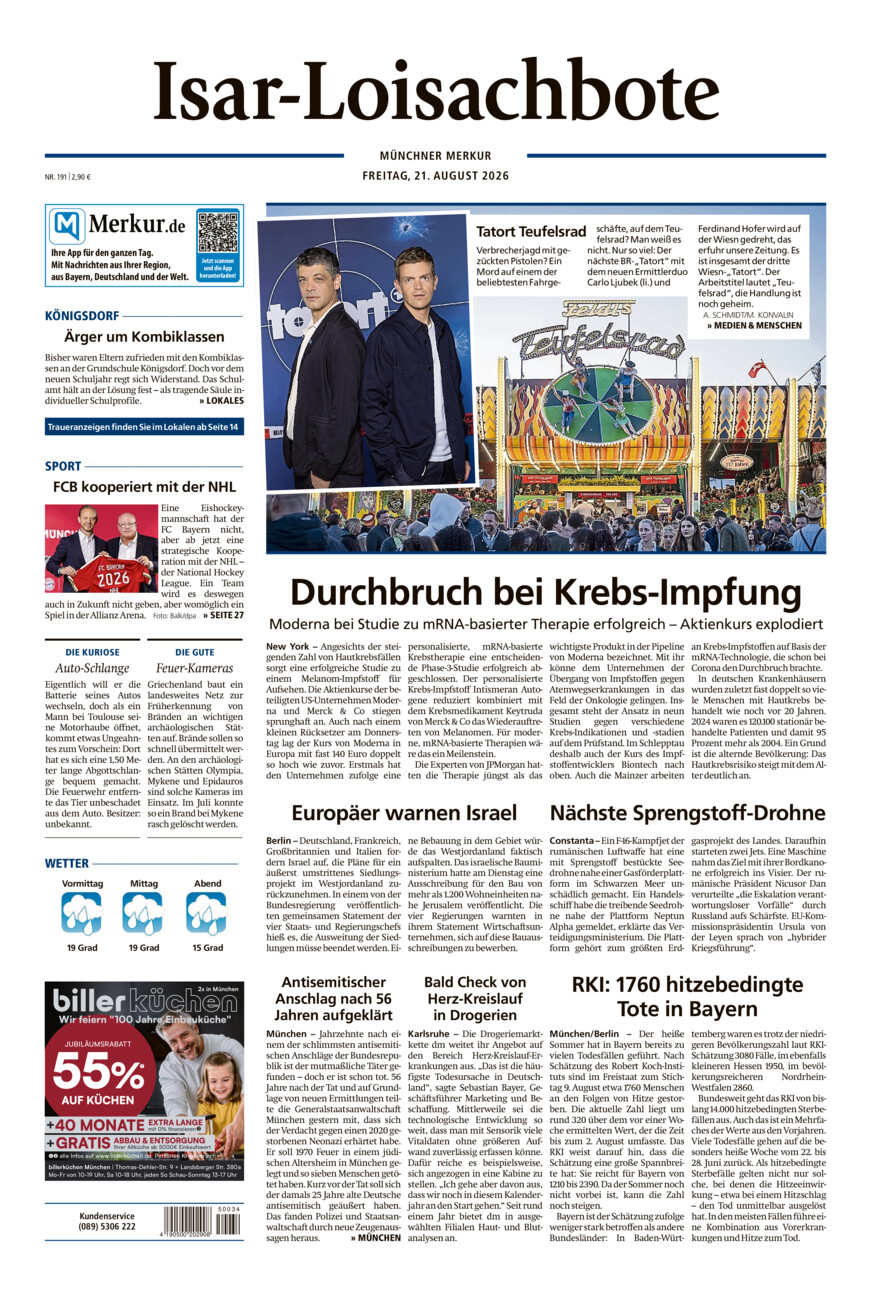 Isar-Loisachbote vom Freitag, 21.08.2026