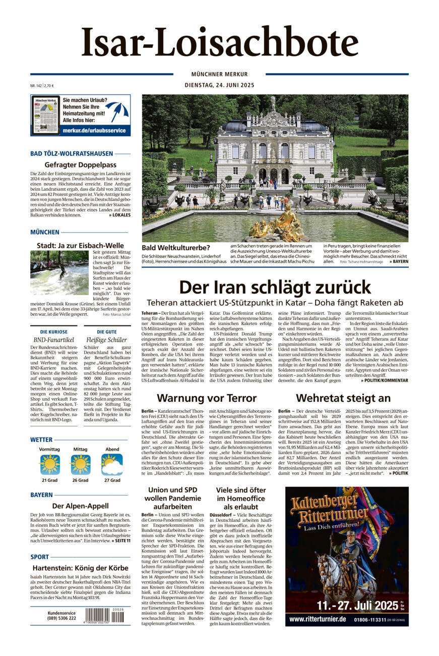 Isar-Loisachbote vom Dienstag, 24.06.2025