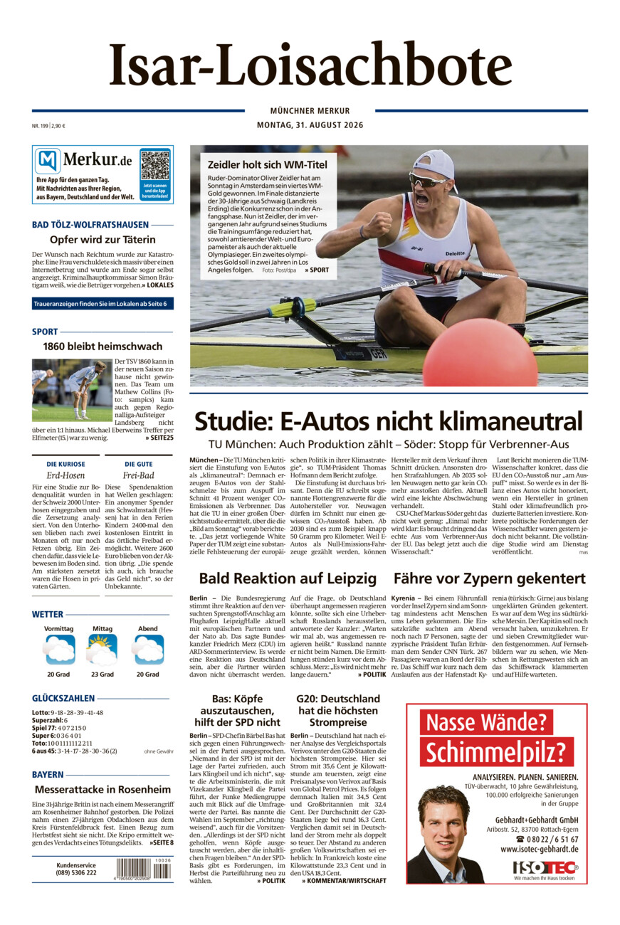 Isar-Loisachbote vom Montag, 31.08.2026