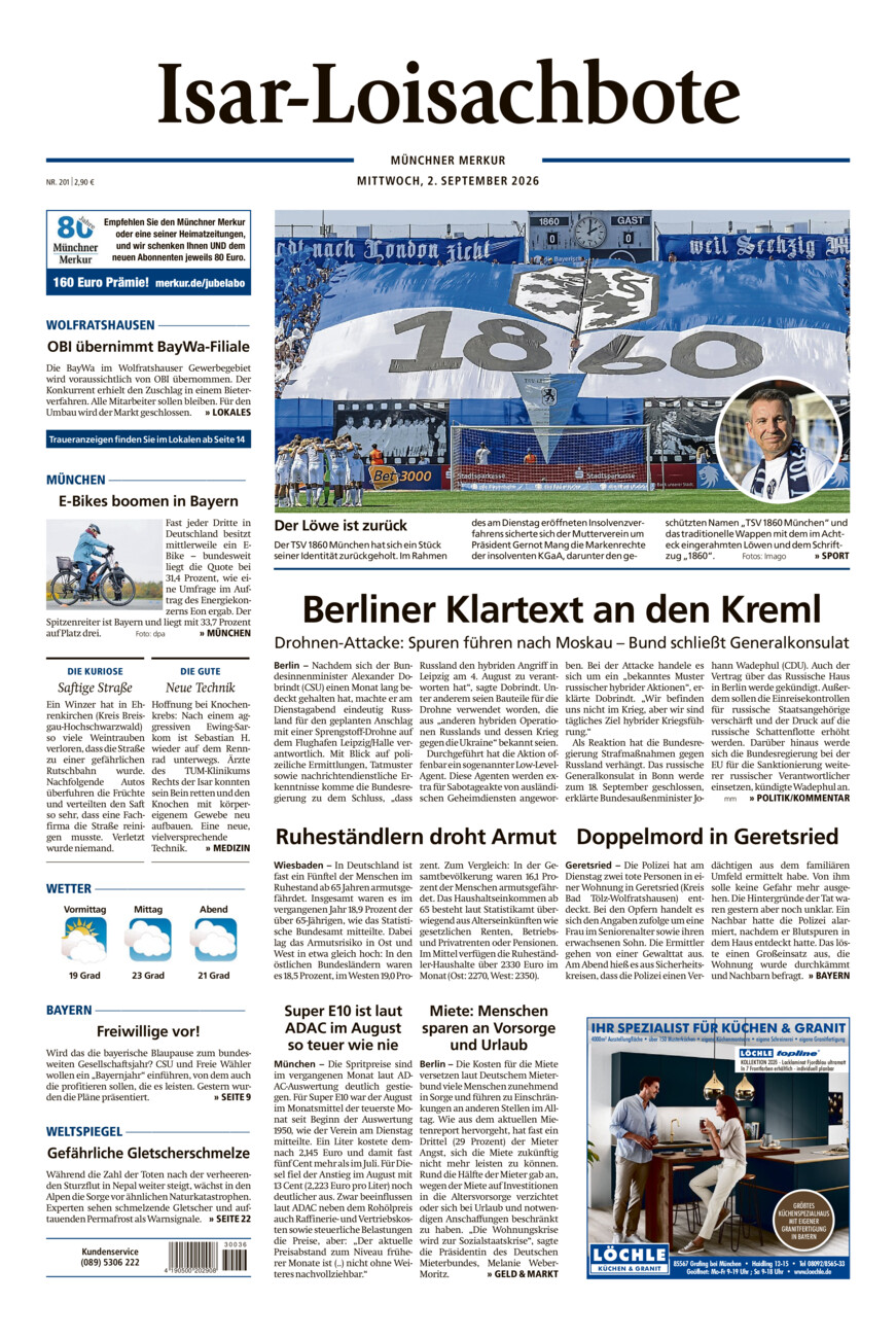 Isar-Loisachbote vom Mittwoch, 02.09.2026