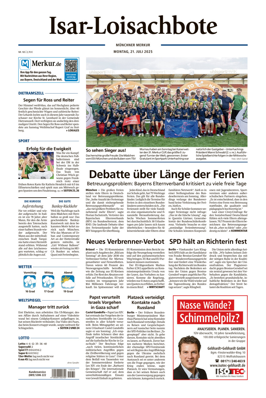 Isar-Loisachbote vom Montag, 21.07.2025