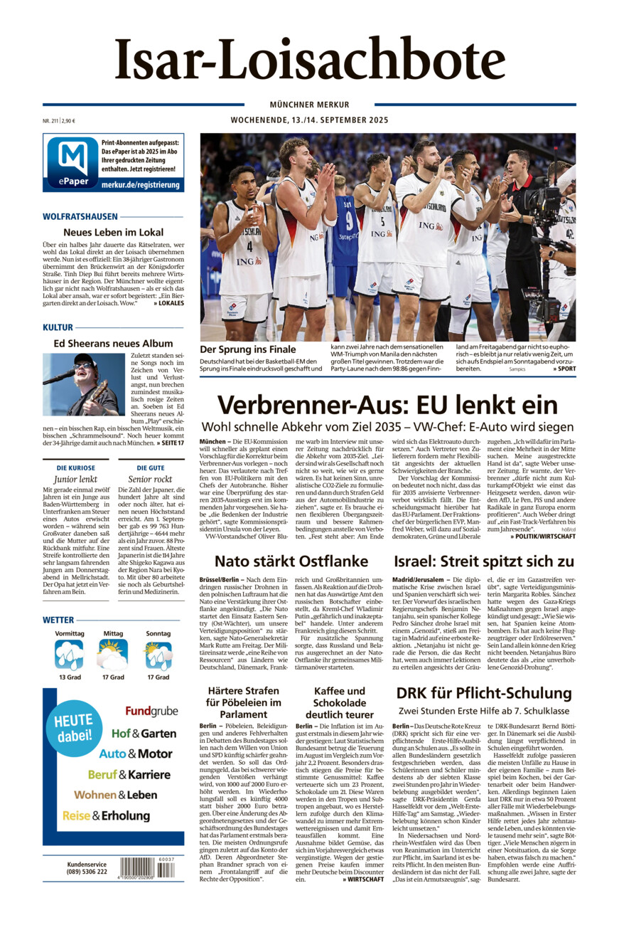 Isar-Loisachbote vom Samstag, 13.09.2025