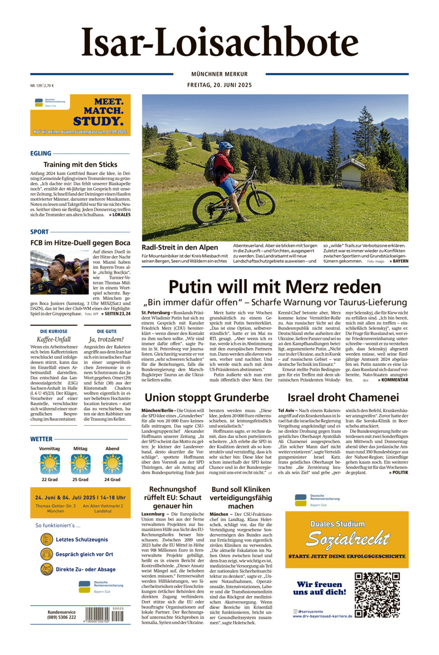 Isar-Loisachbote vom Freitag, 20.06.2025