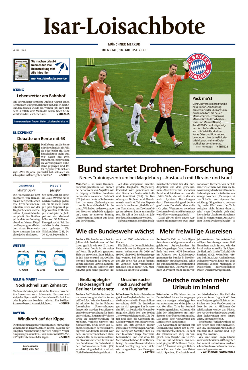 Isar-Loisachbote vom Dienstag, 18.08.2026