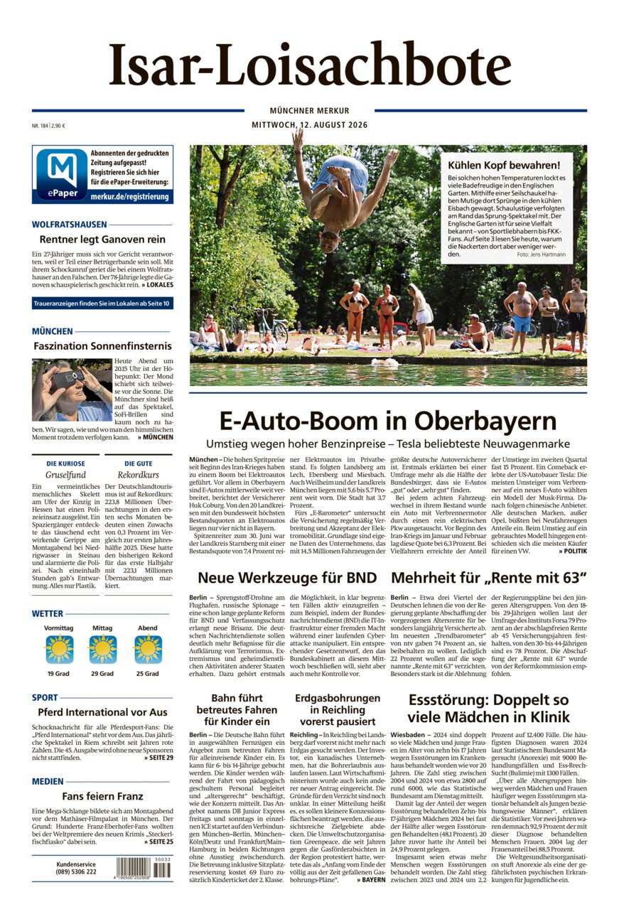 Isar-Loisachbote vom Mittwoch, 12.08.2026
