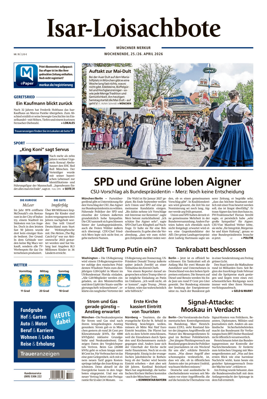 Isar-Loisachbote vom Samstag, 25.04.2026