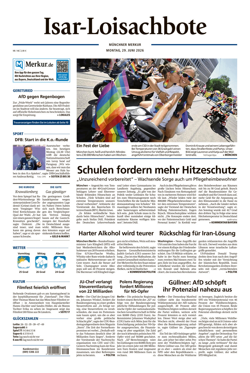 Isar-Loisachbote vom Montag, 29.06.2026
