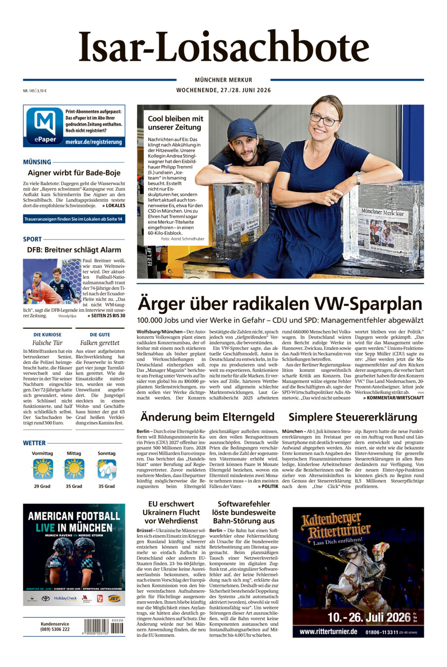 Isar-Loisachbote vom Samstag, 27.06.2026