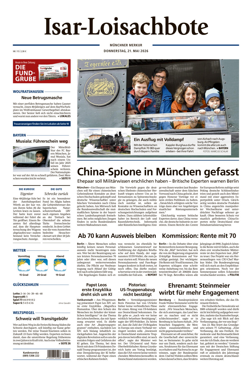 Isar-Loisachbote vom Donnerstag, 21.05.2026