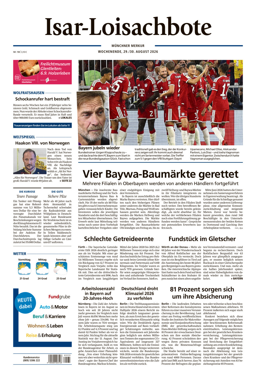 Isar-Loisachbote vom Samstag, 29.08.2026