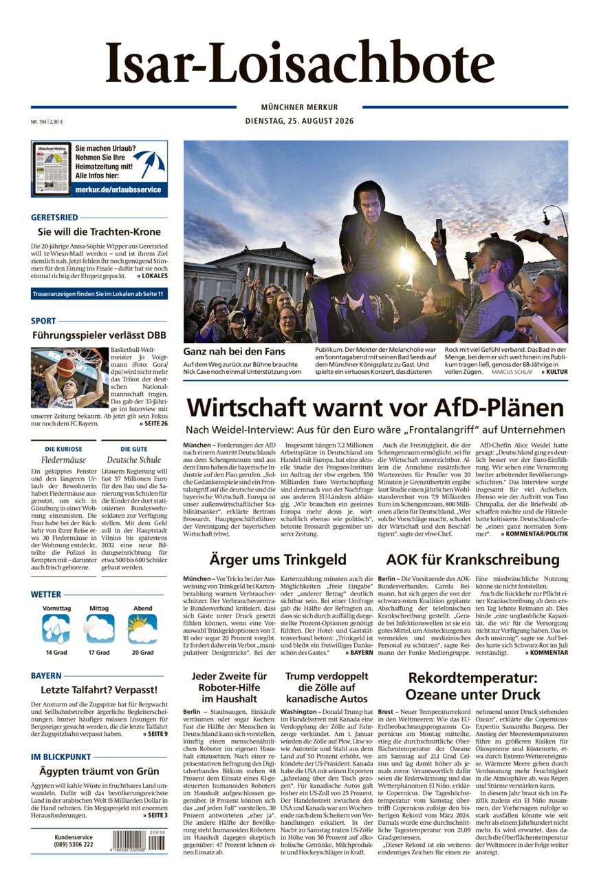 Isar-Loisachbote vom Dienstag, 25.08.2026